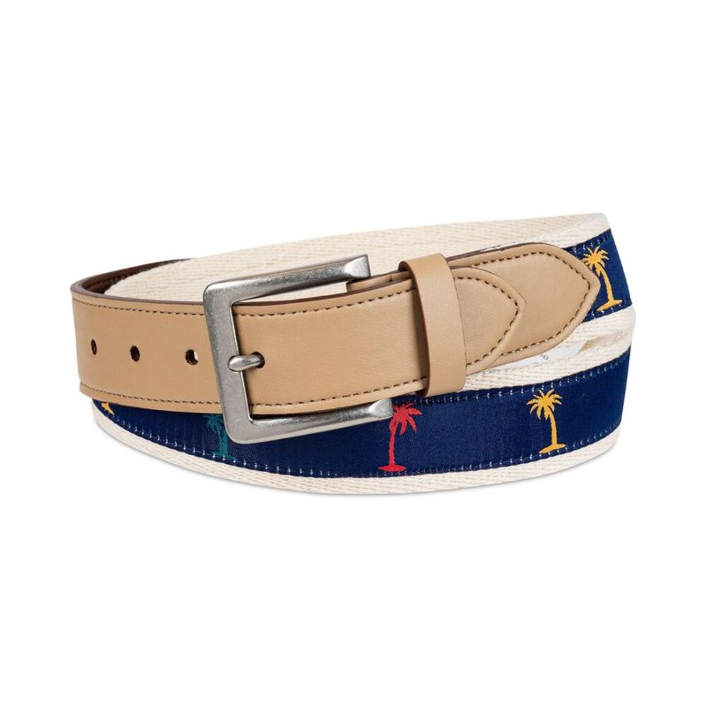Club Room Men's Palm Tree Ribbon Belt